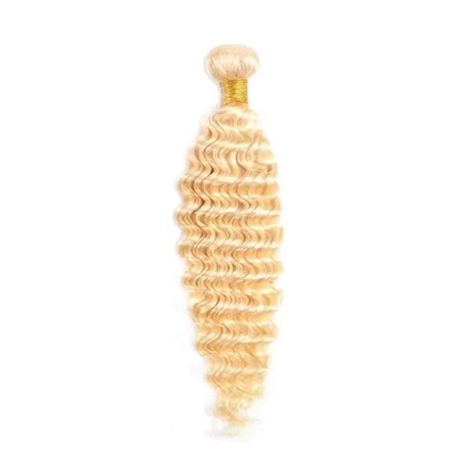 Blonde Human Hair Bundles 613 Blonde Deep Wave Bundles With Closure 12 Inch Brazilian Virgin Hair Single Bundle 613 Loose Wave Bundle