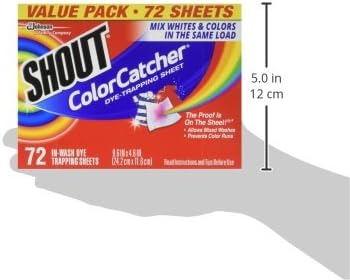Shout Color Catchers for Laundry, Allow Mixed Washes, Prevents Color Runs and Maintains Original Clothing, 72 Count - Pack of 2 (144 Total Sheets)