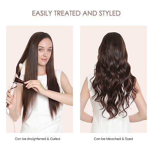 Sisily Clip in Hair Extensions Real Human Hair, 24 inch 180g, Blonde, 100% Brazilian Remy Human Hair Clip in Extensions Soft Straight 7pcs Per Set with 16 Clips Double Weft