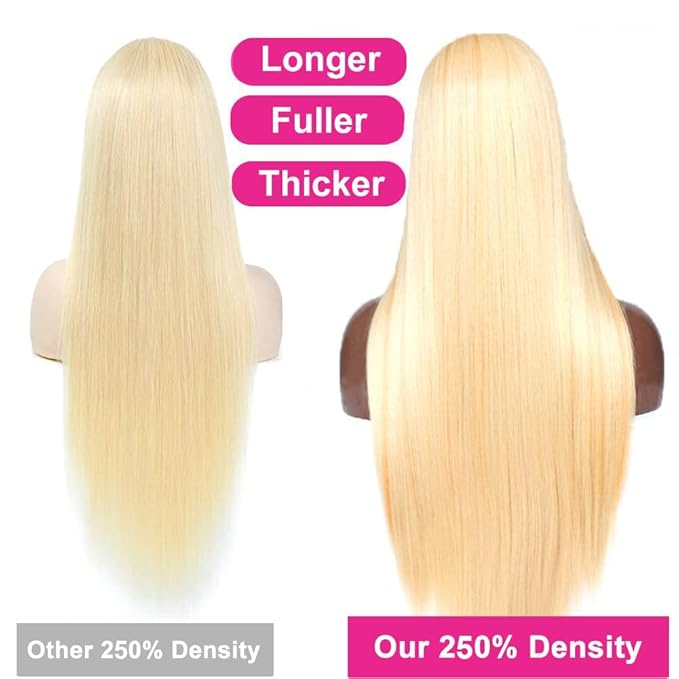613 Lace Front Wig Human Hair 13x6 250% Density Blonde Lace Front Wigs Human Hair 20 Inch Straight 613 HD Lace Frontal Wig Pre Plucked With Baby Hair Natural Hairline