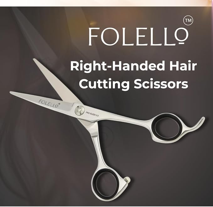 Right-Handed Hair Cutting Scissors – Stainless Steel Barber Shears with Ball Bearing Adjustment Screw – Grooming Tool for Men and Women