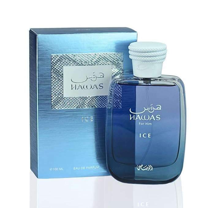 Hawas Ice For Him Hawas Cologne For Men EDP Long-Lasting Eau De Parfum Fresh, Masculine Fragrance, 3.4 Oz (100Ml)