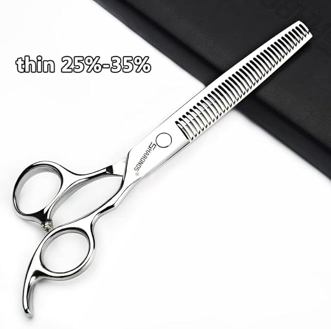 6/6.5/7 Inch Black Hairdressing Scissors Salon Hairdressing Tool 440c High Hardness Stainless Steel Haircut Hair Thinning Hairdressing Scissors (6.5 Inch 6 Pieces)