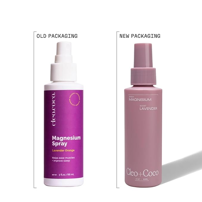 Cleo+Coco Functional Magnesium Lavender Spray for Sleep (3.0 oz), Multi-Use Deodorizing & Soothing Body Spray for Women and Men, Aluminum-Free & Vegan