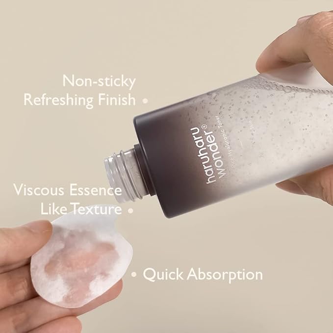 haruharu Wonder Skin Flooding Essential Kit, Black Rice Probiotics Barrier Essence & Hyaluronic Toner for Sensitive Skin