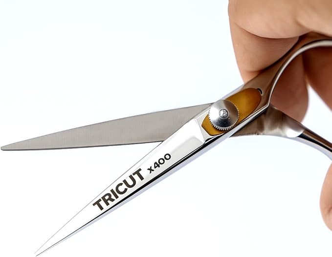 X400 Professional Hair Cutting Scissors 6.5” Mirror Finish – Barber Shears with Leather Case & Premium Comb – Salon & Home Hairdressing Kit