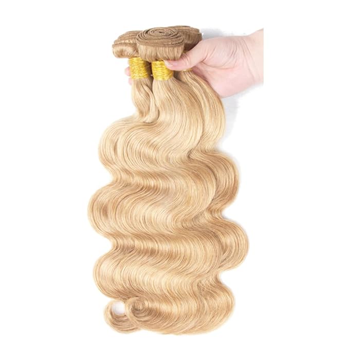 P27/613 Human Hair Bundles Blonde Body Wave Bundles 613 Human Hair Bundle 14 14 14 inch Two Tone 613 and 27 Body Wave Bundle