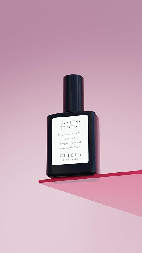 Nailberry UV Gloss Top Coat | Gel-Like Finish Nail Top Coat | Fast Drying Without UV or LED Lamps | Chip-Resistant, Oxygenated Gloss Top Coat | Vegan | Certified Halal & Cruelty Free | 25-Free | 15 ml
