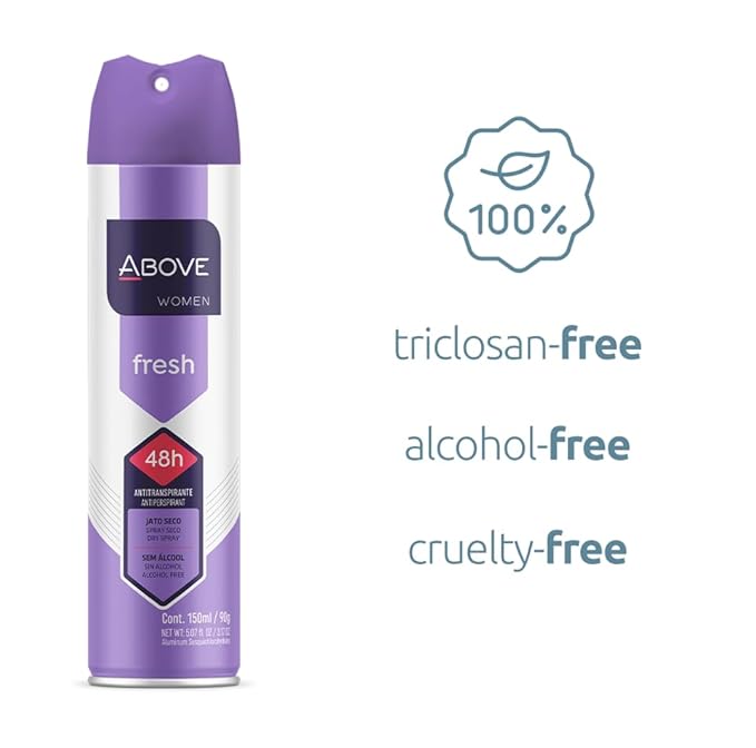 ABOVE Fresh - 48 Hours Antiperspirant Deodorant Set for Women - Dry Spray Protects Against Sweat and Body Odor - Leaves No White Marks - Delicate Scent - Cruelty and Alcohol Free - 4 pc