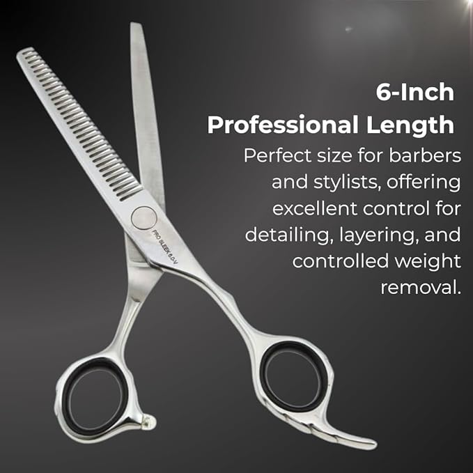 Hair Thinning Scissors – 6" Stainless Steel Blending Shears with 32 Teeth and Ball Bearing Tension Screw – Razor Edge Thinning Tool for Barbers and Stylists