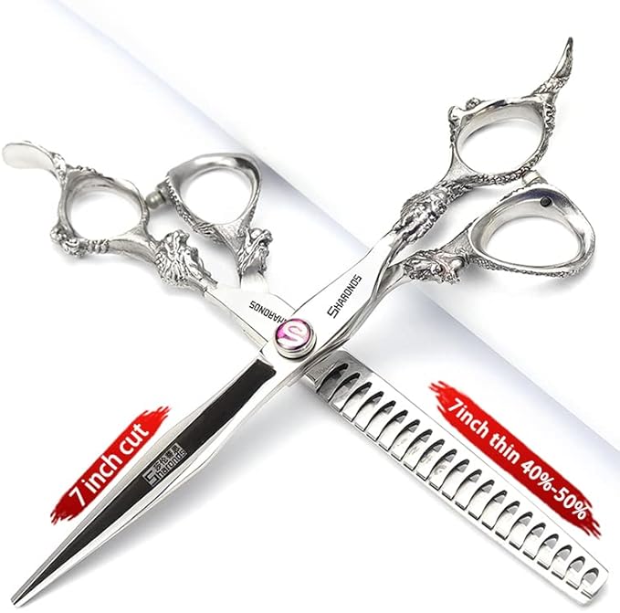 6/7/8/9 inch Professional Hair Cutting Thinning Scissors Barber Shears Hairdressing Salon Set (7-inch 4pc)