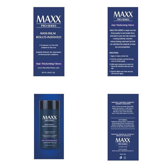 Hair Building Fibers - Volumizing Hair Fibers with real Keratin for Thinning Hair/Hair Loss Dermatologist Tested and Certified Hypoallergenic - 60 days + supply(Dark Brown)