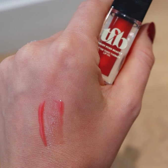 Trust Fund Beauty - Better Than Therapy - Tinted Lip Oil - Pomegranate Flavor, Sheer Tint, Softening, Moisturizing, 4g, 0.14 fl. oz. Vegan, Cruelty-Free, Nontoxic