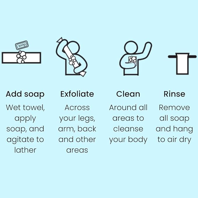 Full Body Scrubbing Shower Towel, Rich Lather Nylon Towel for All Skin Types, Easy Rinse and Clean, Exfoliate Dead Skin and Cleanse Impurities, Japanese Exfoliating Washcloth