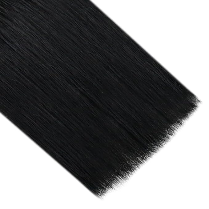 Full Shine I Tip Hair Extensions Human Hair 20 Inch 40 Grams Color 1 Jet Black Itip Human Hair Extensions Long Straight Remy Hair for Women add Length