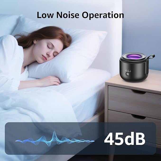 Ultrasonic Retainer Cleaner Machine: 48kHz Rechargeable Cordless Denture Cleaner - Waterproof Ultrasonic Jewelry Cleaner - 200ML Dental Cleaning Pod for Mouth Guard, Aligner, Brown