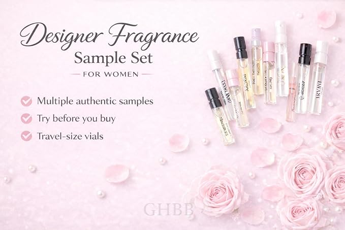 Women's Designer Perfume Sampler Lot Discovery Set x 12 Sample Vials - High End Fragrance Samples for Women, 12 Piece Set