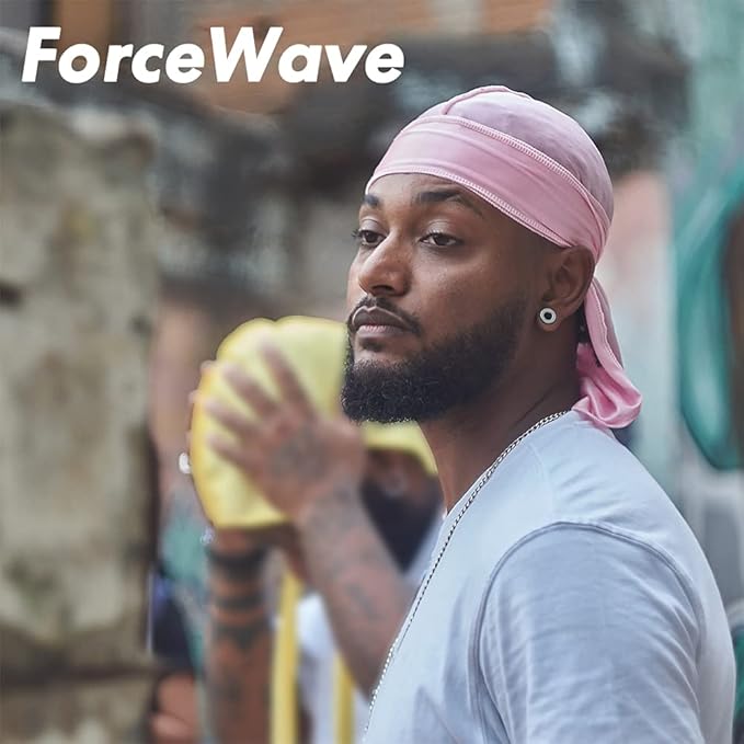 ForceWave Silky Durag for Men Wave Cap Satin Dorag for Men Women 360 Wave