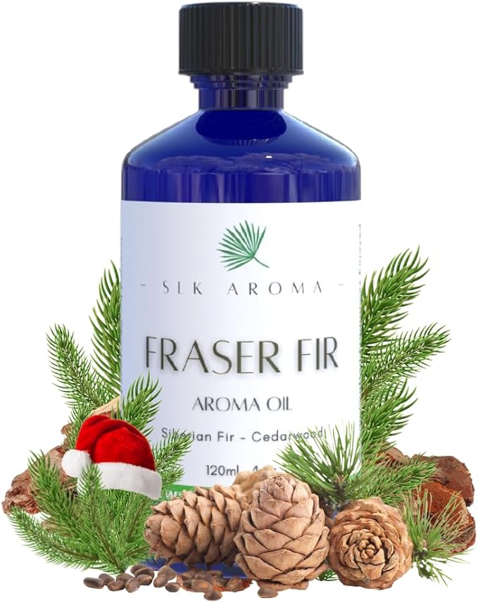 Fraser FIR Aroma Oil for Diffusers - The Fresh Smell of Christmas Trees and The Holidays - Niche Blend of Siberian Fir, Himalayan Cedar, Essential Oils - Great for Plastic Trees (30 ml)