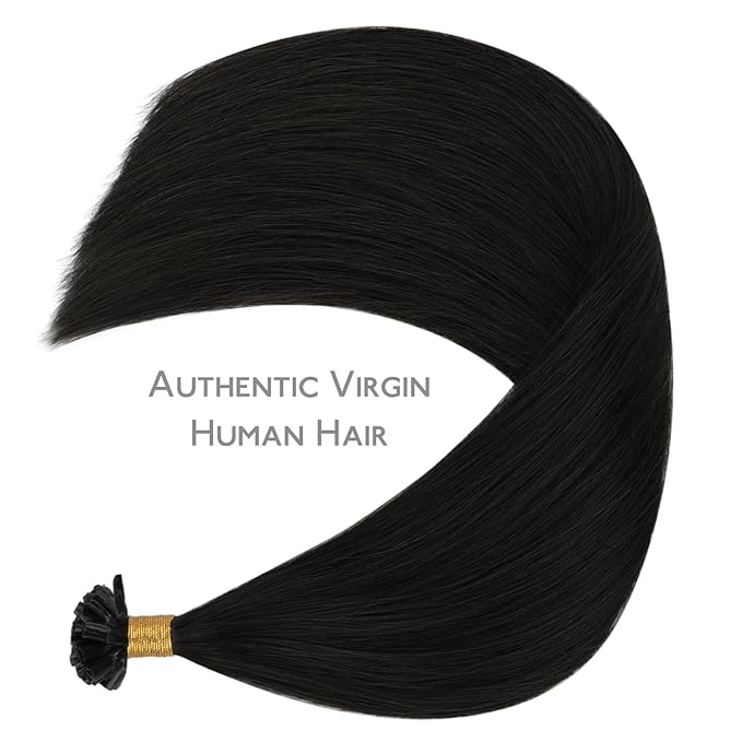 WENNALIFE U Tip Hair Extensions Human Hair, 50g 50s 18 Inch Natural Black Remy Hair Extension, Invisible Straight Keratin K Tip Real Human Hair