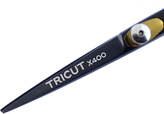 Professional Tricut Black Matte Hairdressing Scissors 6.5" – Premium Barber & Salon Shears for Precise Cutting, Japanese Stainless Steel