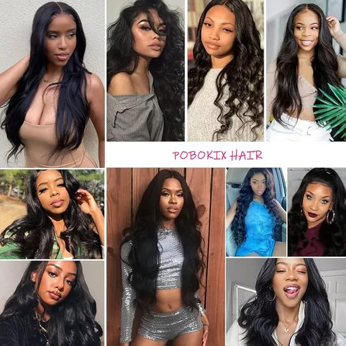 Body Wave Brazilian Clip in Hair Extensions Human Hair 8Pcs Remy Hair Extensions Clip ins for Black Women with 18Clips 120g (18inch, Natural Black)