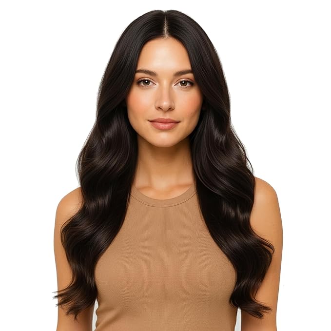 Full Shine Micro Link Hair Extensions 26 Inch 100G with 14G Micro Beads Color 2 Dark Brown Micro Loop Hair Extensions Real Human Hair Natural Soft Remy Hair Cold Fusion Extensions for Women