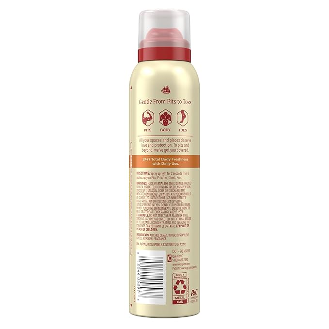 Old Spice Whole Body Deodorant Spray for Men, Aluminum Free, Vanilla + Shea Scent, 24/7 Odor Protection, 24/7 Lasting Freshness, Dermatologist Tested, Gentle on Skin, Safe to Use All Over, 3.5 oz
