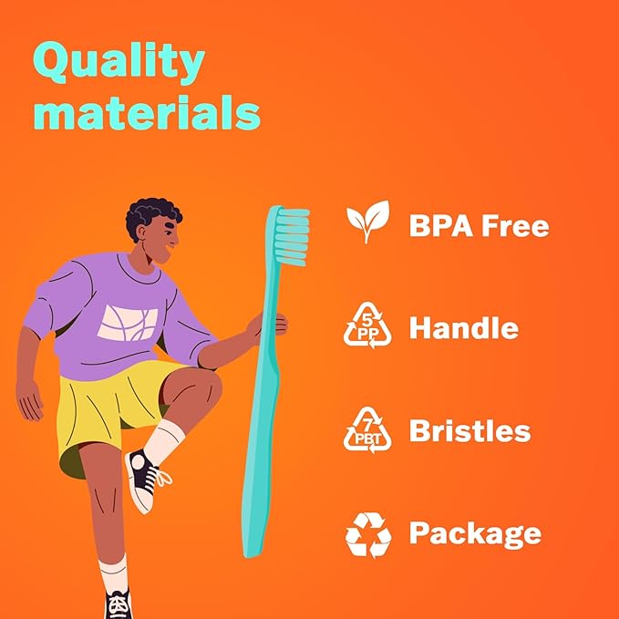 Max Extra-Soft Toothbrush for Adults Sensitive Gums – Gentle Bristles, Wide Angled Head for Back Teeth, Ergonomic Non-Slip Grip, BPA-Free Handle, Individually Wrapped, 4-Pack(Green)
