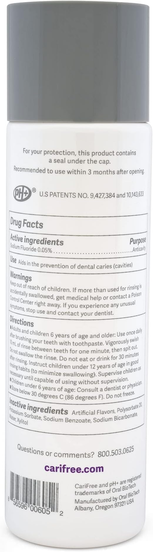 CariFree Maintenance Rinse, Variety Pack with 3 Flavors (Mint, Citrus, Grape), Fluoride & Xylitol Mouthwash, Dentist Recommended, Anti-Cavity Oral Care, Neutralizes pH, Dentist Developed