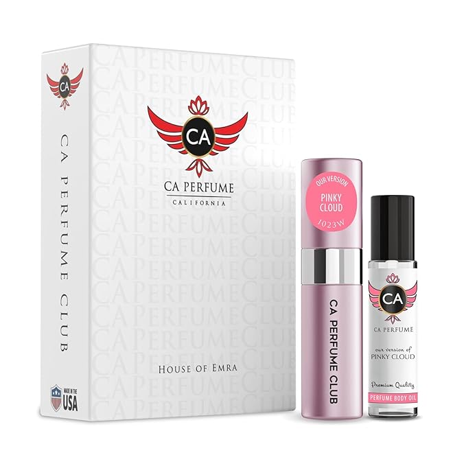 CA Perfume Impression of Pinky Cloud for Women Eau De Parfum Spray Long Lasting Oriental Vanilla Perfume Layering Set 0.27 Fl Oz + 0.33 Fl Oz