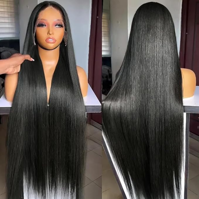 Tuneful 13x6 HD Straight Lace Front Wigs Human Hair Pre Plucked 32 Inch 100% Human Hair lace Front Wigs for Black Women 13x6 Lace Frontal Wig with Baby Hair
