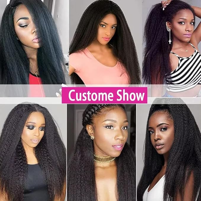 Clip in Hair Extensions Real Human Hair 8Pcs Kinky Straight Brizalian Human Hair Clip ins for Black Women, Natural Soft 120g 26inch #1B Natural Black