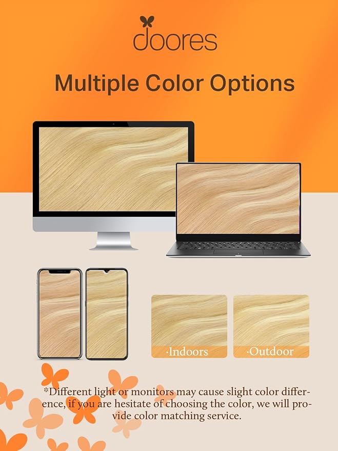 DOORES Tape in Hair Extensions, Drity Blonde Mixed Platinum Blonde 20pcs 50g 22 Inch, Real Human Hair, Seamless Straight