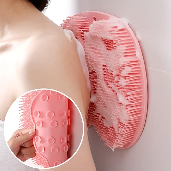 Silicone Shower Foot Scrubber Mat, Upgraded Wall Mounted Slip Suction Cups Foot Scrubber Cleaner, 2026 Upgraded Foot Back Cleaning Pad Back Washer Exfoliating Bath Wash Pad (Green)