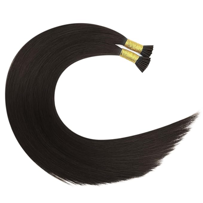 Full Shine I Tip Hair Extensions Human Hair Color 2 Darkest Brown 20 Inch 40 Grams Natural Hair Extensions Human Hair Pre Bonded Itip Extensions Remy Hair