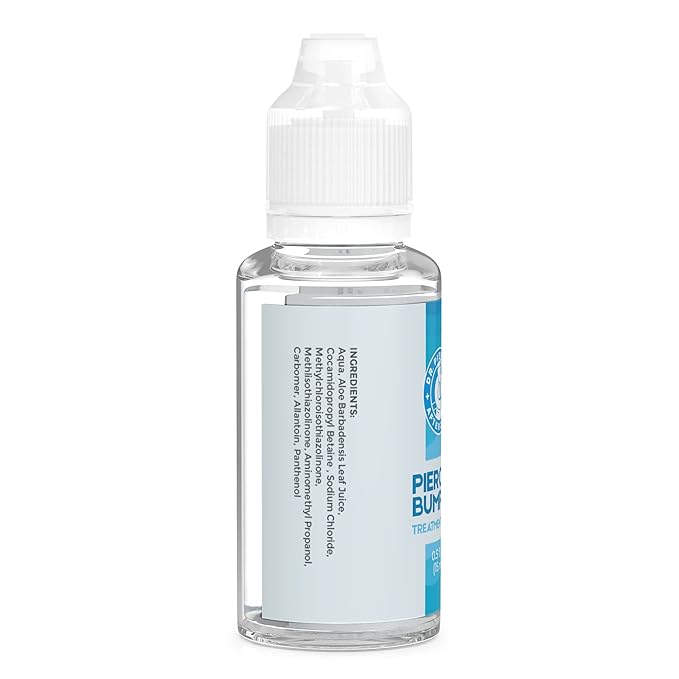DR. PIERCING AFTERCARE Keloid Drops – Non-Greasy Saline Solution for Keloid Bump Removal for Piercings - May Reduce Appearance of Nose Piercing Bump, Nose Ear Lip Belly (15 mL, 2-Pack)