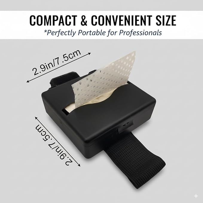 180Pcs Salon Perm Paper Wrist Dispenser Box - Ultra Thin Hair Dye & Perm End Papers, Heat Resistant Wristband for Barber Shop & Home Use