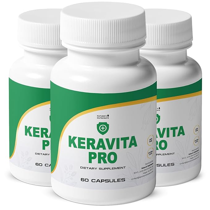 Keravita Pro - Natural Supplement with Vitamins C, Vitamin E, Green Tea, Turmeric & Mushroom for Hair & Nail | Non-GMO, Stimulant-Free | Made in The USA, GMP-Certified | 60 Capsules - 1 Month Supply