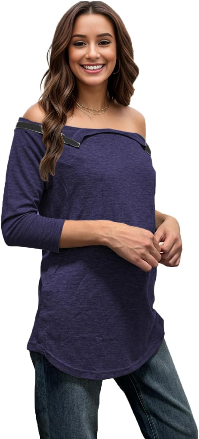 Youdiao Post Shoulder Surgery Shirts for Women Tear Away 3/4 Sleeve Tops After Rotator Cuff Chemo Port Adaptive Clothing