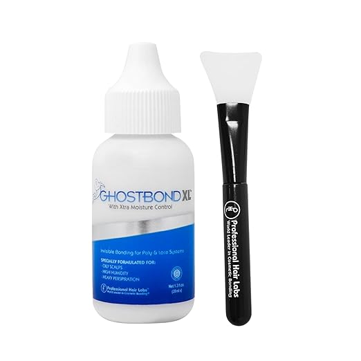 GHOSTBOND XL Hair Replacement Adhesive 1.3oz & Silicone Applicator – Invisible Lace Wig Glue, Water & Oil-Resistant, Non-Toxic, Easy Application for Lace Wigs & Hair Systems