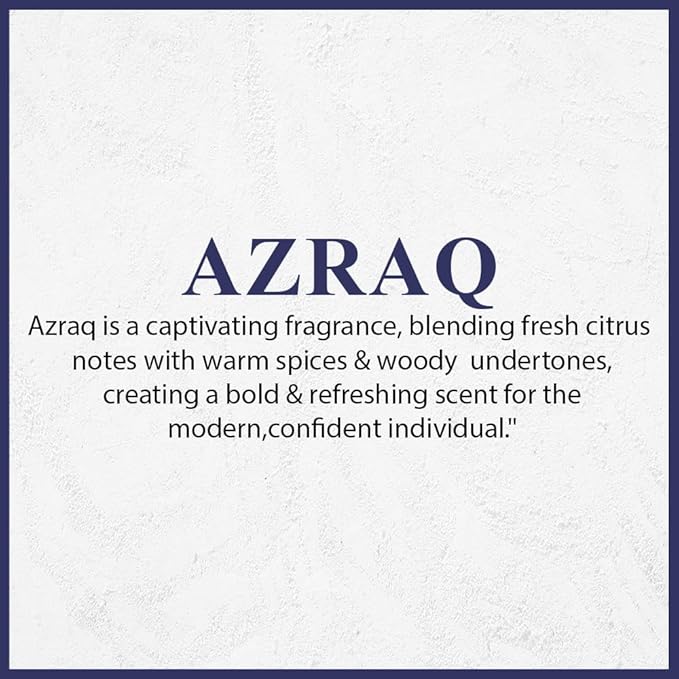 ARIF Azraq Perfumes – Fruity & Fresh Eau de Parfum for Men – Pear, Lavender, Lotus, Cinnamon, Black Vanilla Husk & Amber – Long-Lasting Fragrance – 3.4 oz