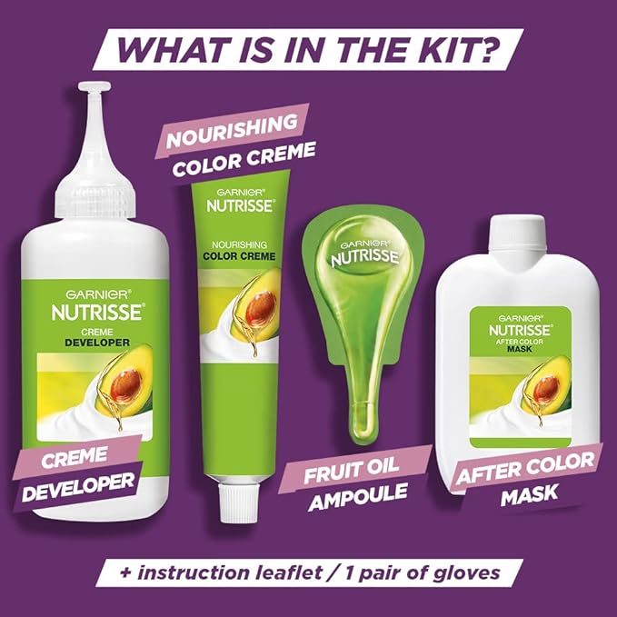Garnier Hair Color Nutrisse Ultra Color Nourishing Creme, DN1 Light Cool Denim (Blue Orchid) Permanent Hair Dye, 2 Count (Packaging May Vary)
