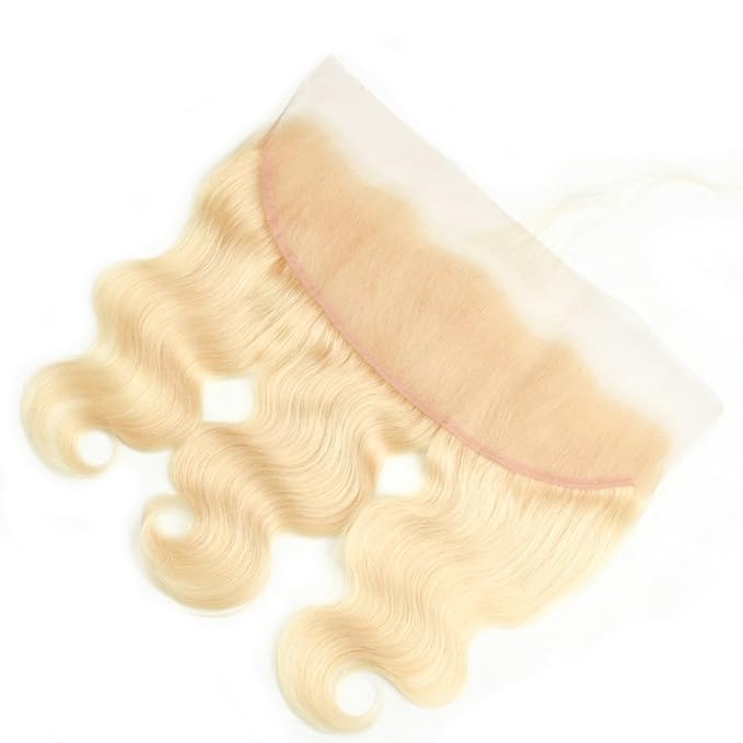 613 Blonde Body Wave Bundles with Frontal Human Hair 18 20 22 + 16 inch 100% Unprocessed Virgin Human Hair Weave Extensions with 13x4 Transparent Lace Frontal