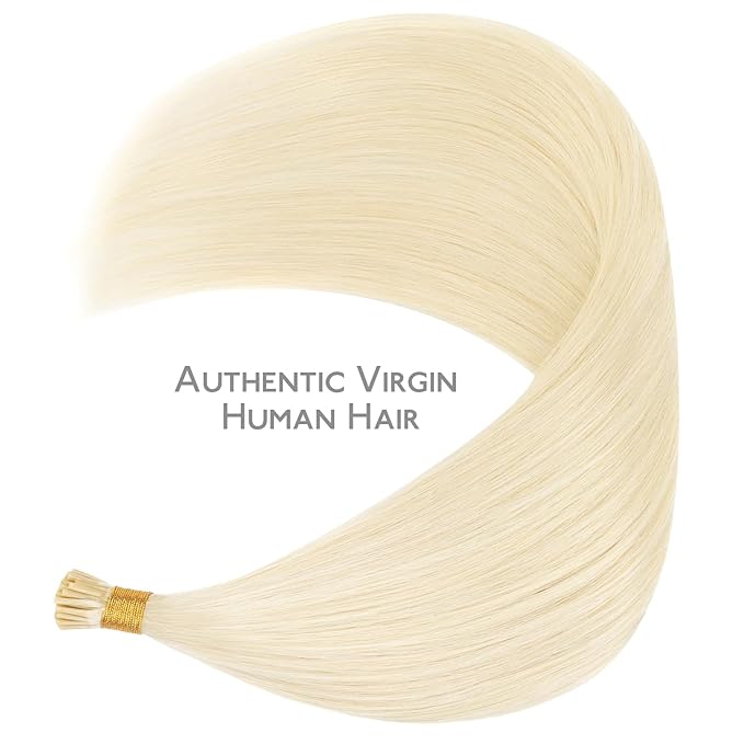 WENNALIFE I Tip Hair Extensions Human Hair, 50g 100s 14 Inch Platinum Blonde Remy Itip Human Hair Extensions Invisible Itips Straight I Tips Fusion Extensions Real Human Hair