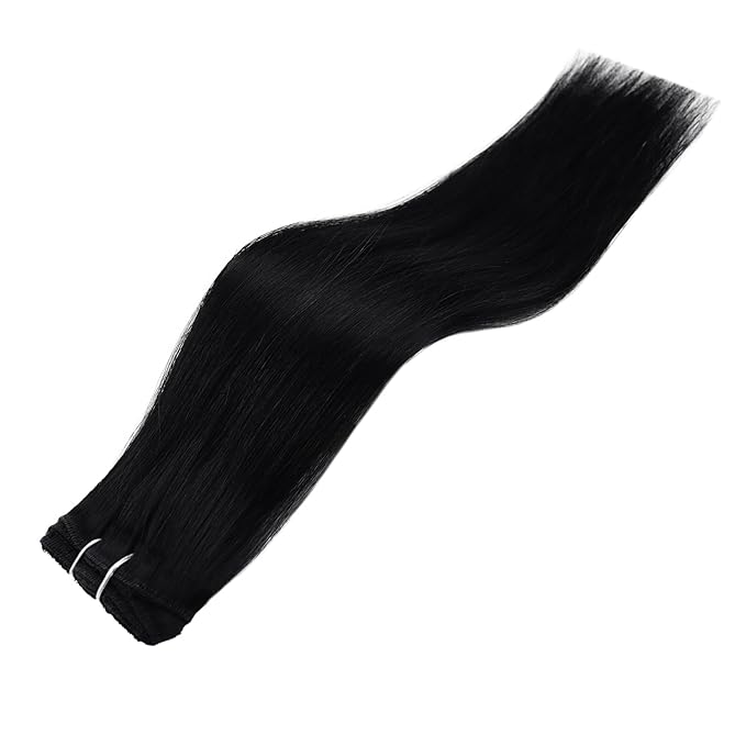 Full Shine Clip in Hair Extensions Black Women 10 Inch Lacer Clip in Hair Extensions Jet Black Real Human Hair Remy Hair Extensions Straight for Thin Hair Natural Hair Extensions 3 Pcs 60 Grams