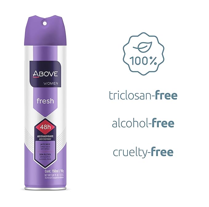 ABOVE Fresh - 48 Hours Antiperspirant Deodorant for Women - Notes of Lemon, Bergamot and Lavender - Dry Spray Protects Against Sweat and Body Odor - Stain and Cruelty Free - 5.07 Fl Oz (Pack of 1)