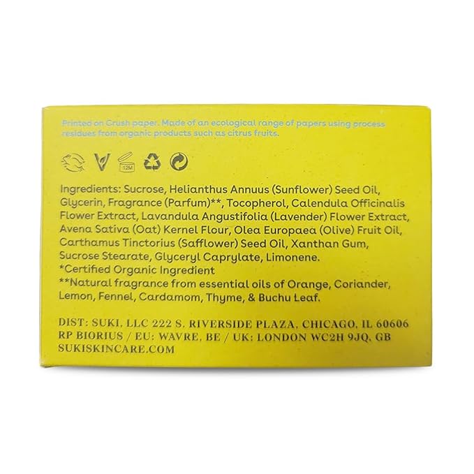 Suki Exfoliating Body Scrub With Calendula Oil and Alpha Hydroxy Acid, Hydrating And Deep Cleaning Sugar Scrub, 6.09 Oz