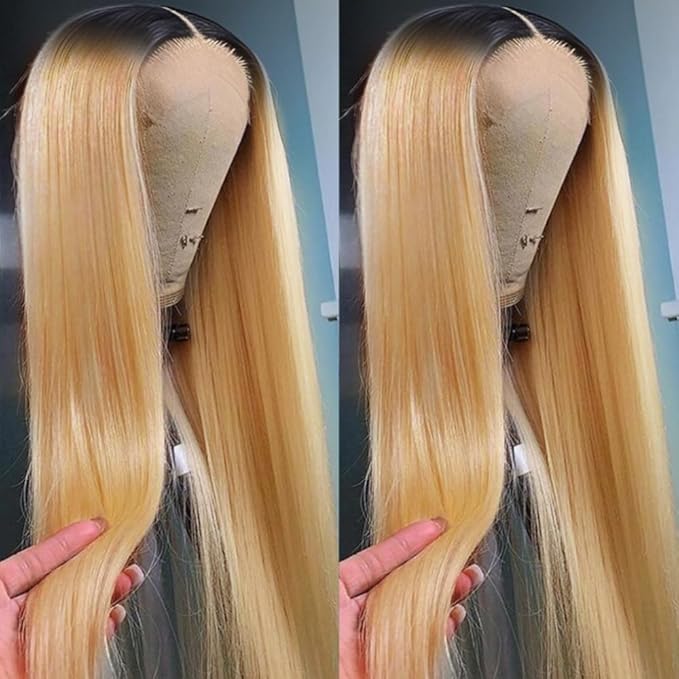 AMIRTY Honey Blonde Wig Human Hair for Women 13x6 HD Lace Front Wigs Human Hair Pre Plucked Straight Lace Frontal Wig With BabyHair 24Inch