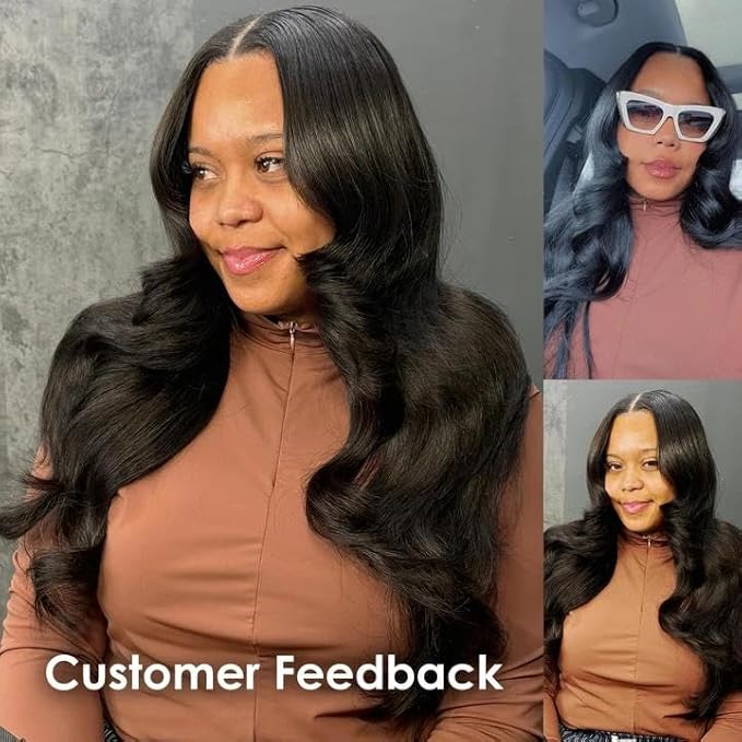 Lynch 15A Body Wave Bundles Human Hair, 20 22 24 Inch Real 100% Unprocessed Raw Cambodian Hair 3 Bundles, Plush Thick Cambodian Virgin Hair 105 Gram Per Bundle Natural Black For Woman